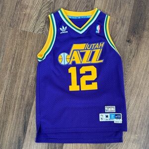 Adidas Utah Jazz Purple and Yellow Jersey Authentic Hardwood Classics
